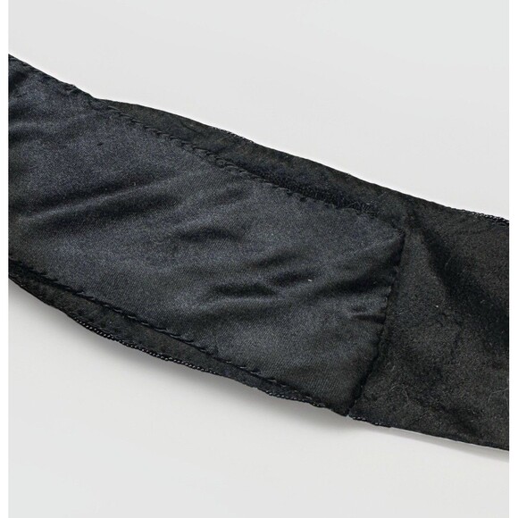 Vintage Hand-Beaded Belt – Black Fabric with Glass Seed Beads – 15” Waist - Picture 3 of 5